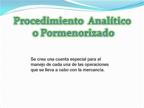 CONTABILIDAD FINANCIERA PROCEDIMIENTO ANALITICO