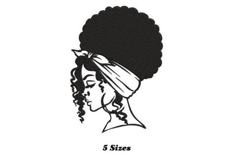 3 Machine Afro Woman Embroidery Designs Designs Graphics