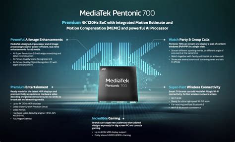 联发科推出Pentonic 700芯片 适用于4K 120Hz智能电视 ZNDS资讯