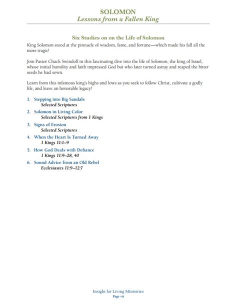 Solomon Lessons From A Fallen King Searching The Scriptures Bible