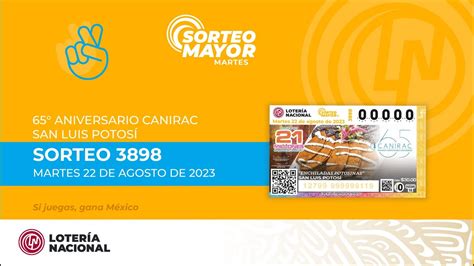 Sorteo Mayor No 3898 Conmemorando El 65 Aniv De CANIRAC San Luis