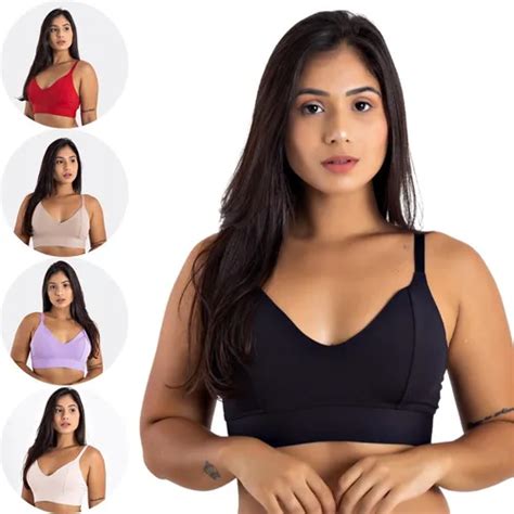 Kit Suti S Lingerie Feminino Microfibra Sem Bojo Conforto Frete Gr Tis