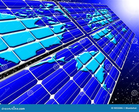 Solar Panels on space stock illustration. Illustration of panel - 9055086