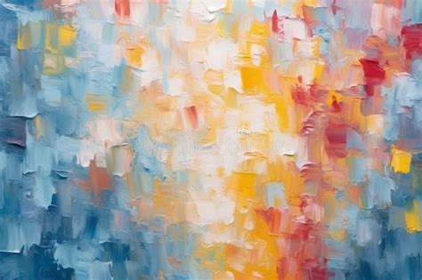 Abstract Colorful Oil Painting on Canvas Texture. Semi- Abstract of ...