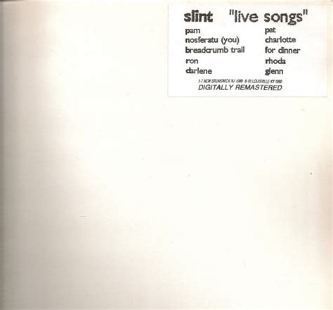 Slint - "Live Songs" (1997, Vinyl) | Discogs