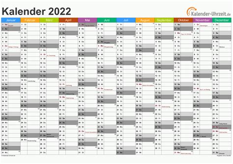 Kalender 2022 Zum Ausdrucken