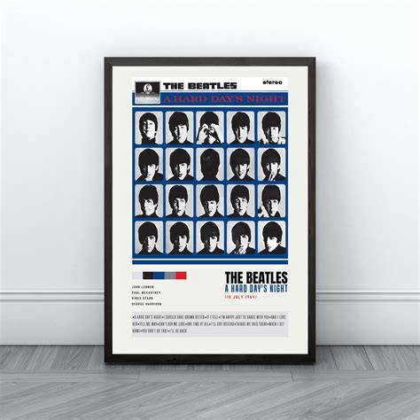 The Beatles Set of 6 Album Cover Wall Art Printable Poster Unique Rock ...