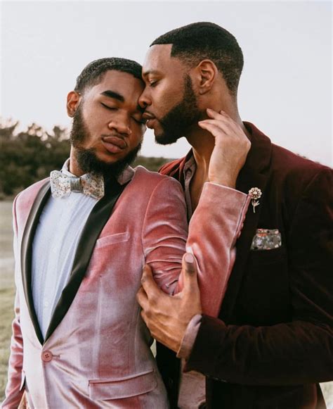 Gay Black Lovers In Suits Embracing Aesthetic Cute Gay Couples Black