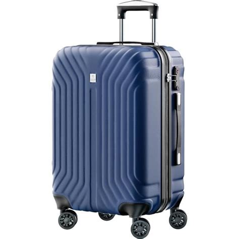 Bagage De Cabine Valise Rigide Trolley Cabine Extensible Abs Pc Bagage