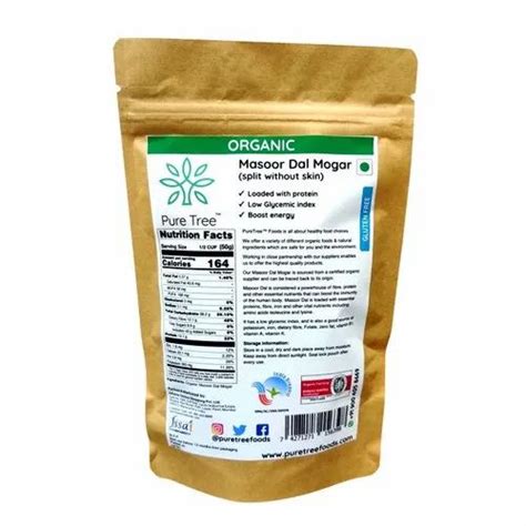 Indian Organic Masoor Mogar Dal High In Protein Packaging Size G