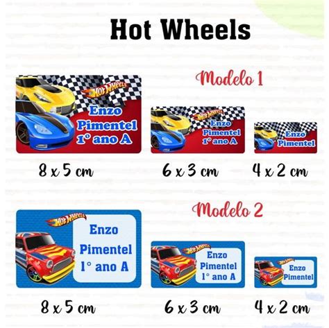 Etiqueta Escolar Hot Wheels Kit 92 Etiquetas Elo7 Produtos Especiais Hot Wheels Hot