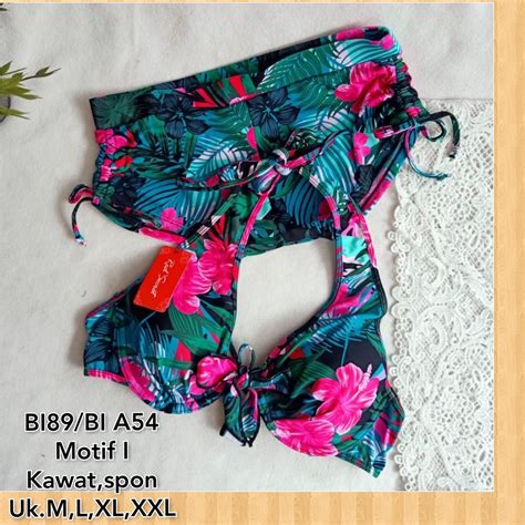 Jual BI BI A Motif I Bikini Kawat Spon Uk M L XL XXL Shopee Indonesia