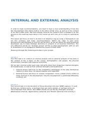 Guide to Conducting Internal and External Analysis | Course Hero 