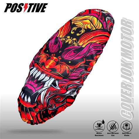 Jual Sarung Cover Jok Motor Motif Red Dragon Full Printing Anti Cakar