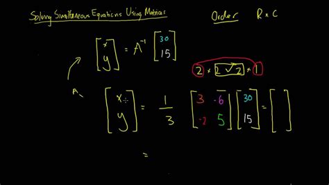 Solving Simultaneous Equations Using Matrices YouTube