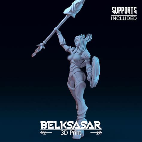 Paladin Guardian Girl Normal And Nude D Model D Printable Cgtrader