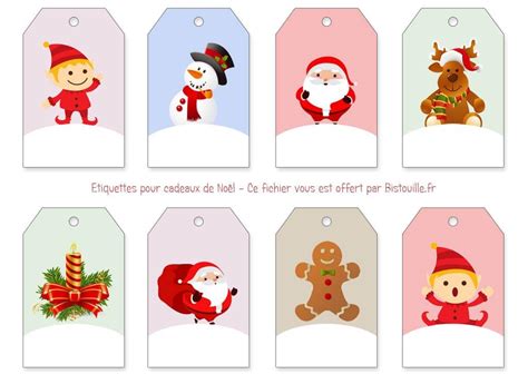 Tiquettes Pour Cadeaux De No L Imprimer Et D Couper Gratuit