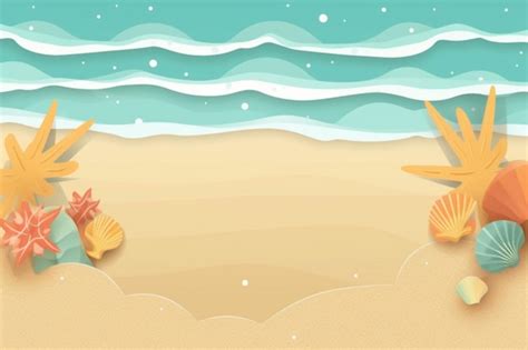 Premium Ai Image Seashells On The Beach Background With A Beach Scene