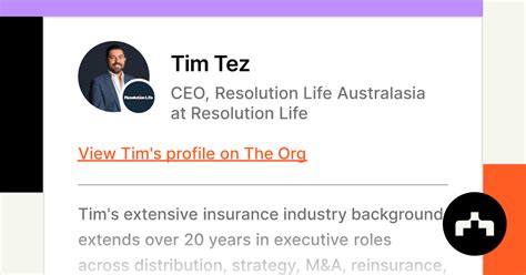 Tim Tez Ceo Resolution Life Australasia At Resolution Life The Org