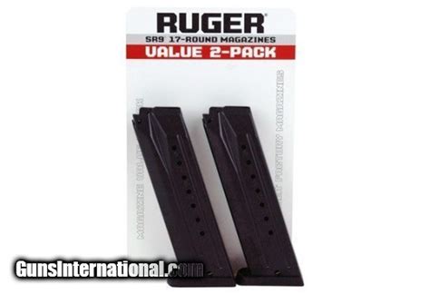 Ruger Magazine 2 Pack Sr9 Sr9c And 9e 9 Mm Luger 2 17 Rounds Blued