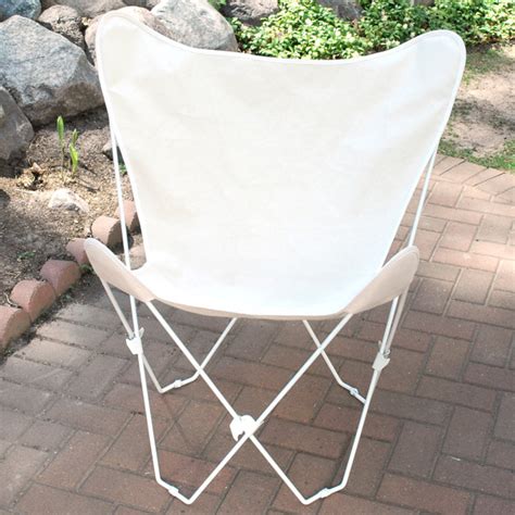 White Butterfly Chair And Cover Combination With White Frame Algoma