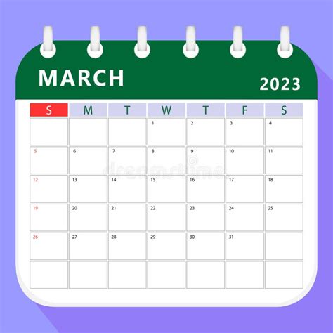 March 2023 Calendar Stock Illustrations 5667 March 2023 Calendar