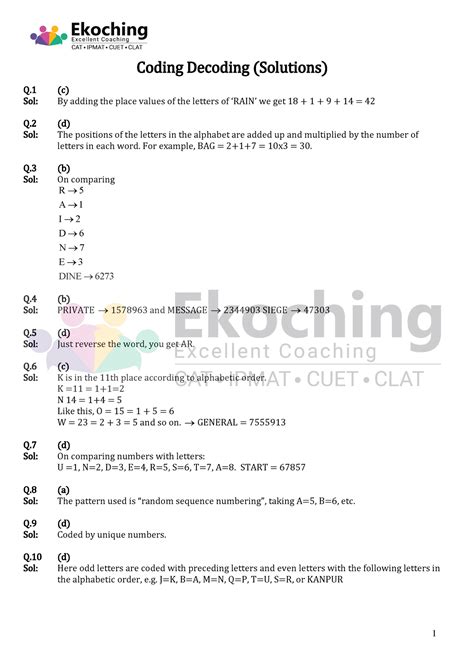 Coding Decoding Questions For Aptitude Coding Decoding Solutions Q