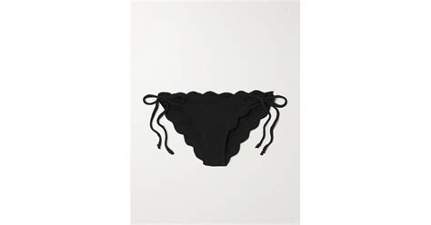 Marysia Swim Mott Scalloped Recycled Seersucker Bikini Briefs In Black Lyst
