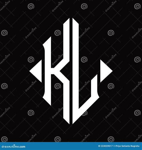 Kl Logo Monogram With Shield Shape Isolated Design Template Stock