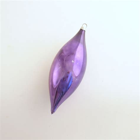 Vintage Christmas Ornament Glass Ornament Purple Teardrop West Germany By Efinets On Etsy