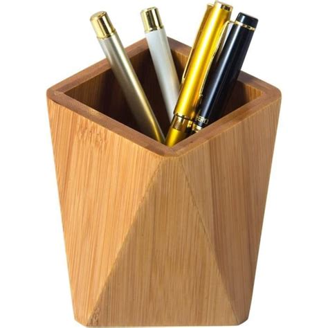 Yosco Porte Stylos Eois De Bambou Pour Bureau Pot Crayons