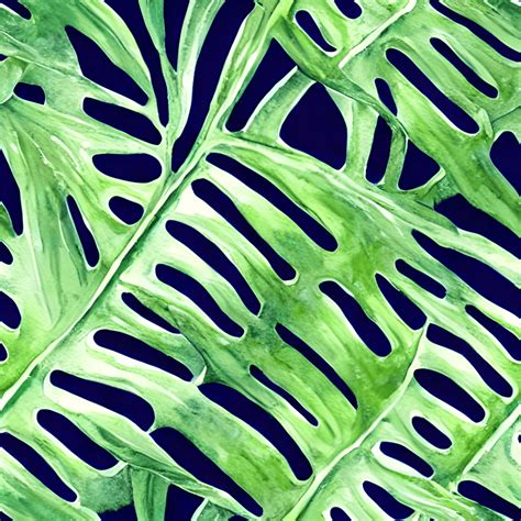 Monstera Jungle Digitale Afbeelding Hyper Realistisch Herhalend Patroon