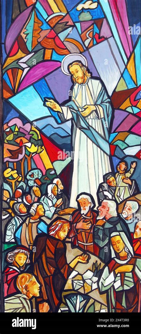 Sermon On The Mount Sketch For A Stained Glass Window In The Parish