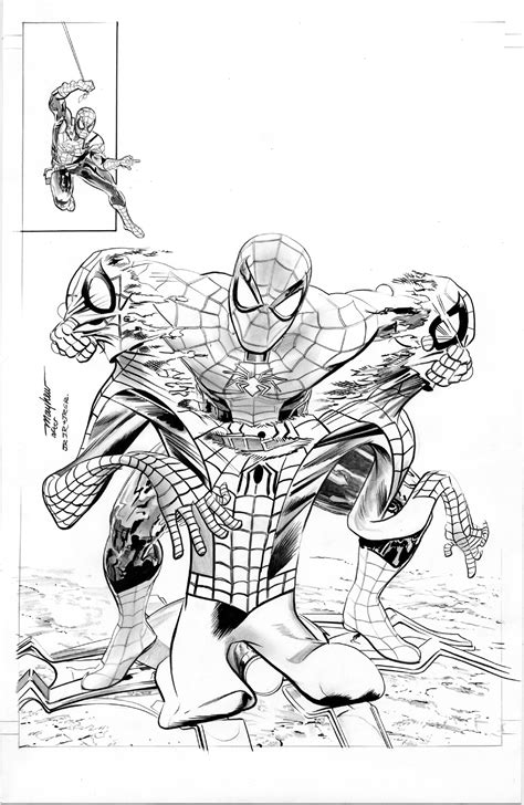 Spiderman Black And White Drawing