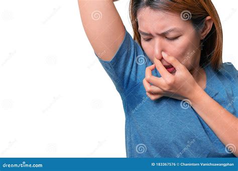 Woman With Hyperhidrosis Sweating Armpit Wet Royalty Free Stock Photo