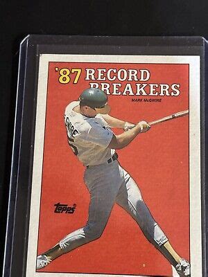 1988 Topps Baseball Error Card Mark McGwire 87 Record Breakers 3 Cyan