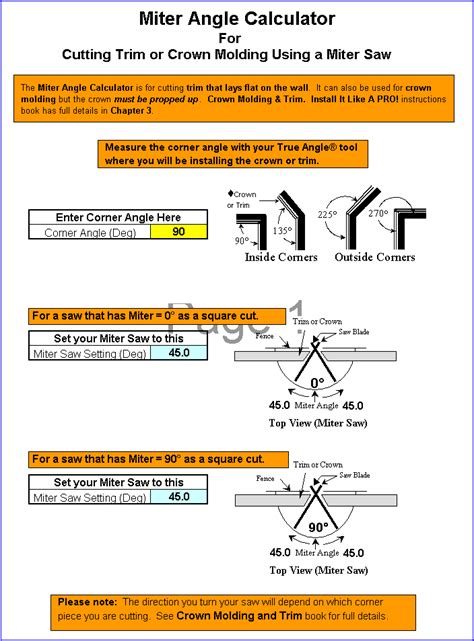 Compound Miter Excel Program: Master Crown Molding Angles