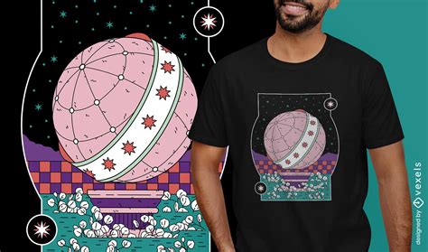 Globe With Stars T Shirt Design Vector Download