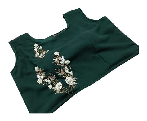 Embroidery Green Ladies Georgette One Piece Dress Set Sleeveless