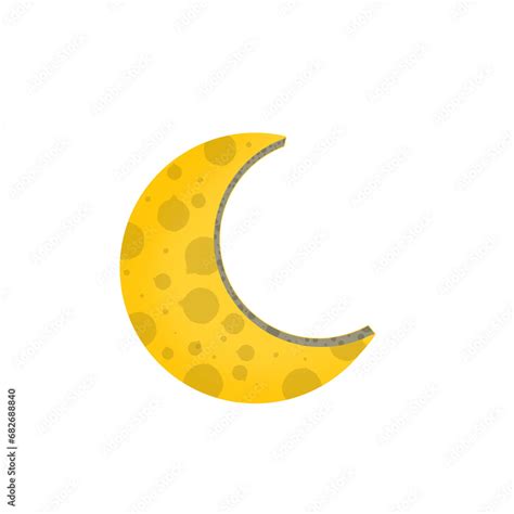 Cartoon cheese crescent moon transparent background art Stock ...