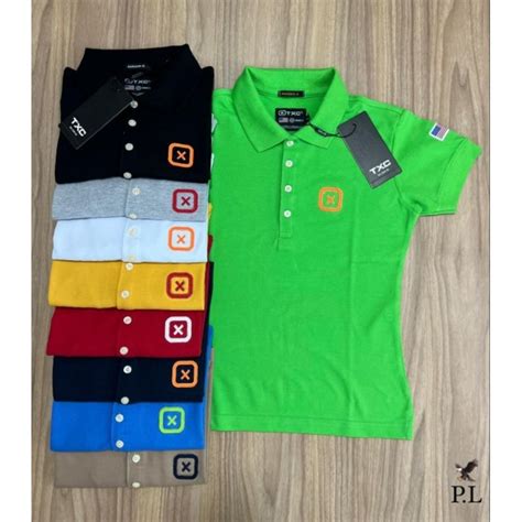 Camiseta Gola Polo Feminina Country Txc Shopee Brasil