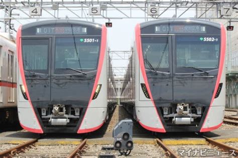 東京都交通局5500形、都営浅草線 新型車両2編成並ぶ 主要諸元は マイナビニュース