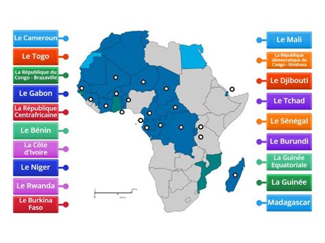 Lafrique Francophone Labelled Diagram