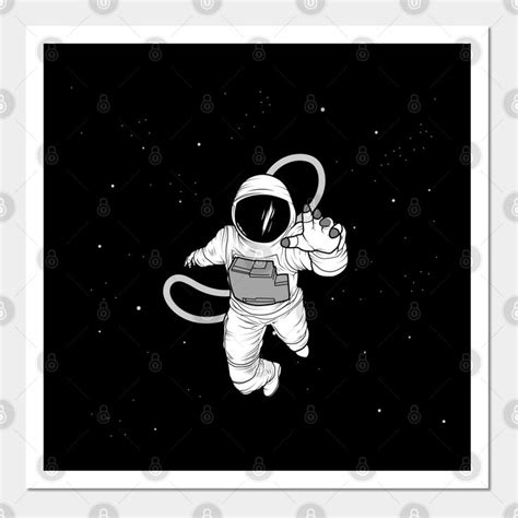 Hand Drawn Astronaut Floating In Space by obvious-identity