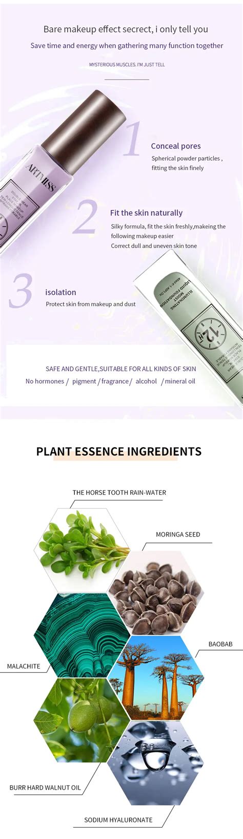 Artmiss Hot Oem Moisturizing Face Base Cream Invisible Pore Foundation Primer Brand Your Own