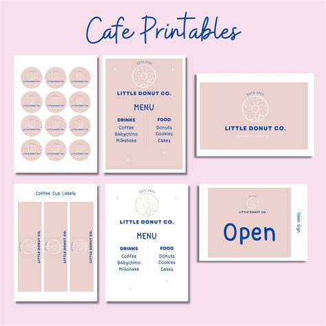 Printable Dramatic Play Printable Cafe Signs For Play Etsy Australia