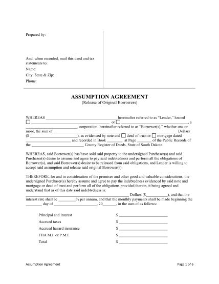 18 Loan Assumption Agreement Form Page 2 Free To Edit Download And Print Cocodoc