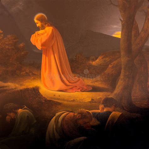 Agony in the Garden, Jesus in the Garden of Gethsemane Stock Photo ...