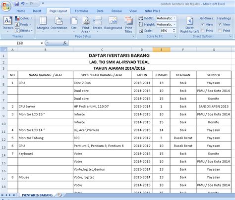 Contoh Excel Inventaris Kantor Hot Sex Picture