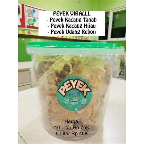 Jual Peyek Viralll Kacang Hijau Toples Liter Liter Shopee